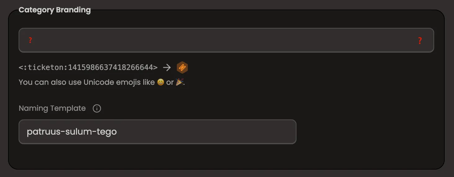 Channel Naming
Template