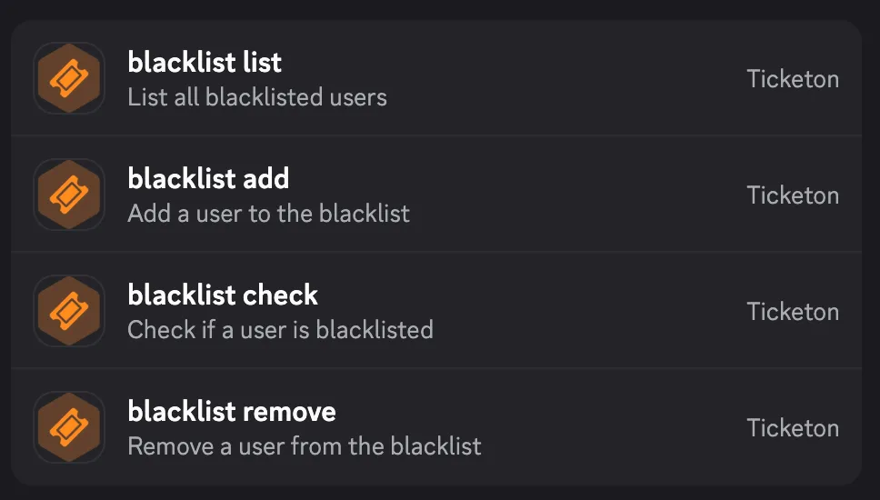 Blacklist Commands