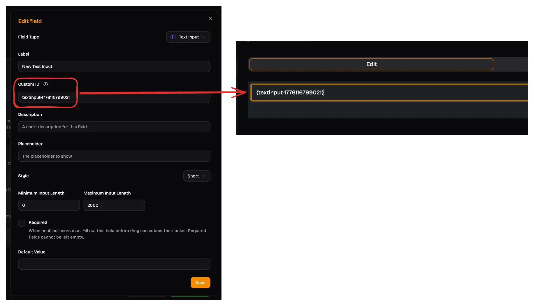 Form Custom ID in Starter Message Usage
Example