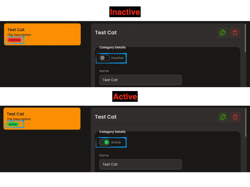 Ticketon Dashboard Category Active
Setting