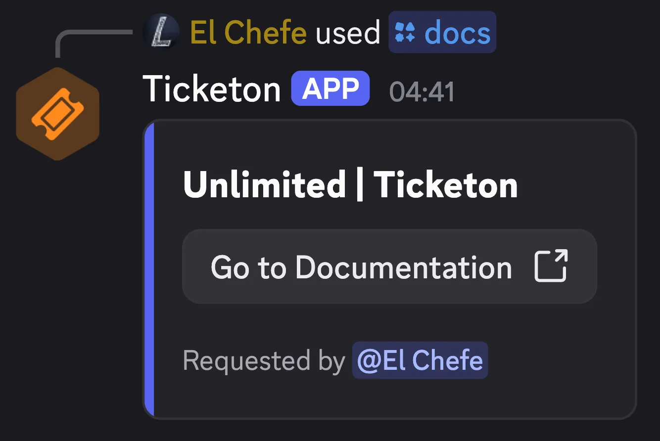 Docs command response example