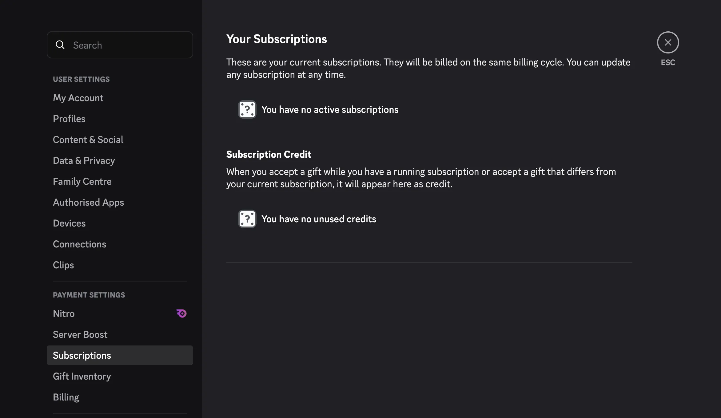 Managing subscriptions in Discord