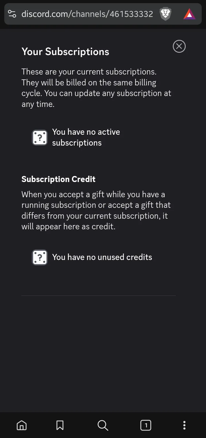 Managing subscriptions in Discord