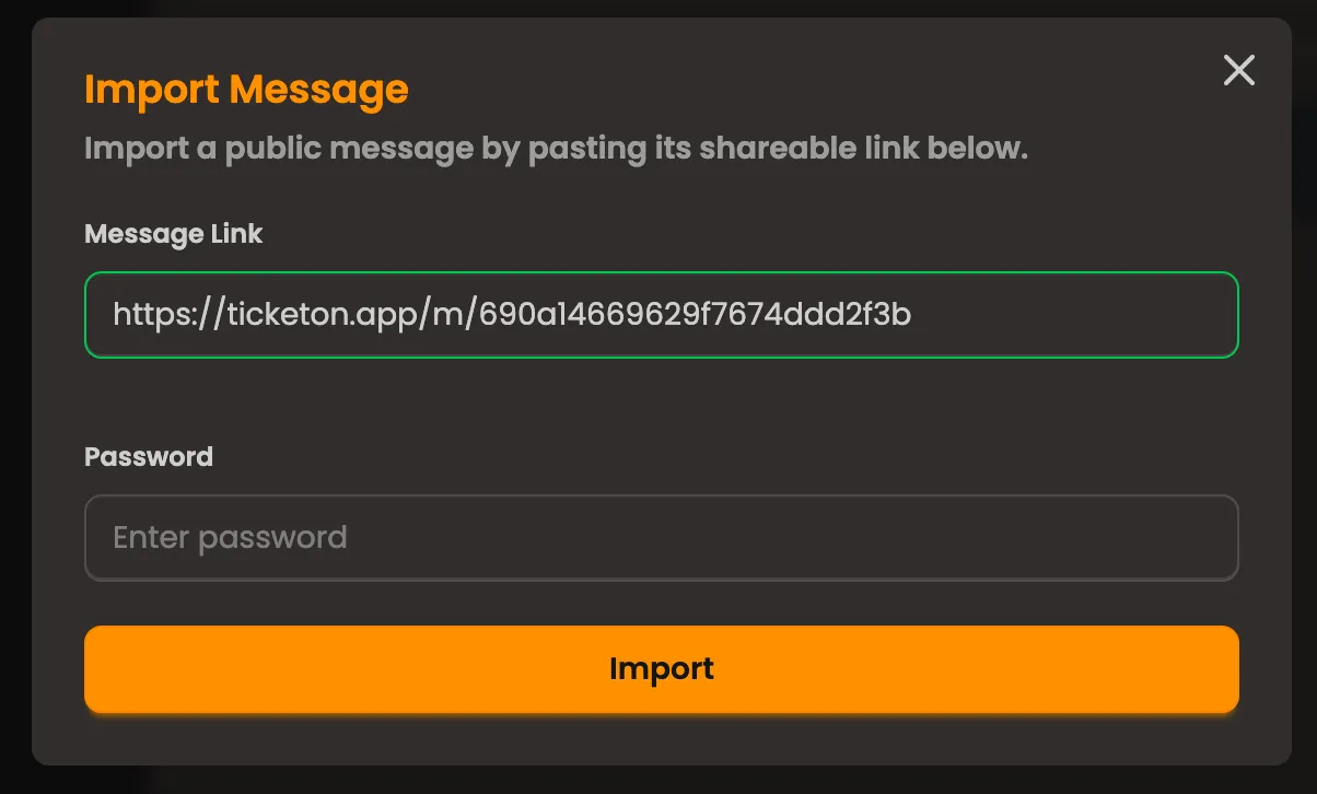 Import Message
Modal