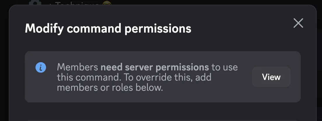 Command permissions in
discord