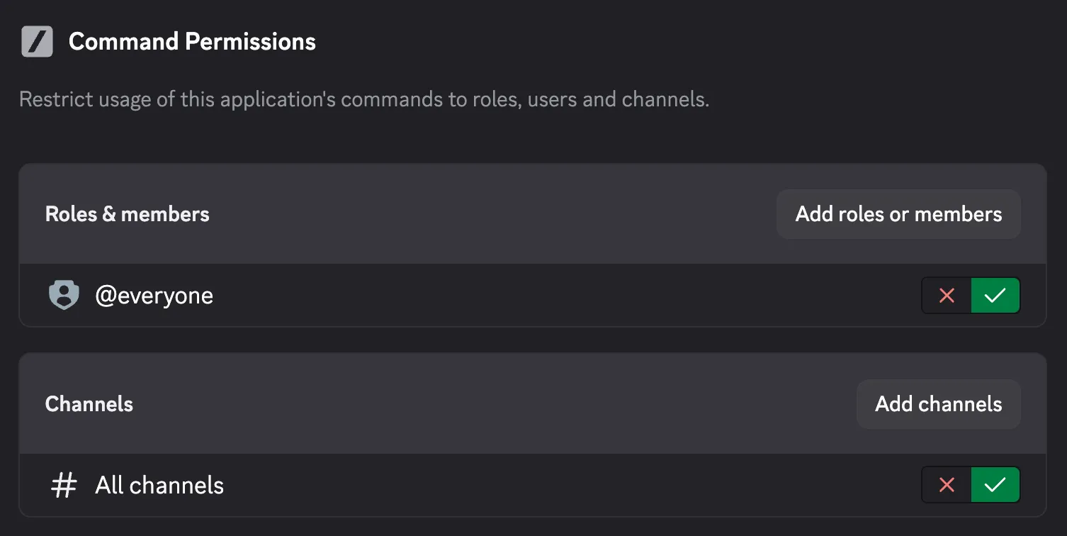 Global command permissions in
discord