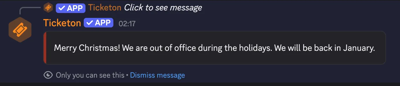 Out of Office Notice Example
