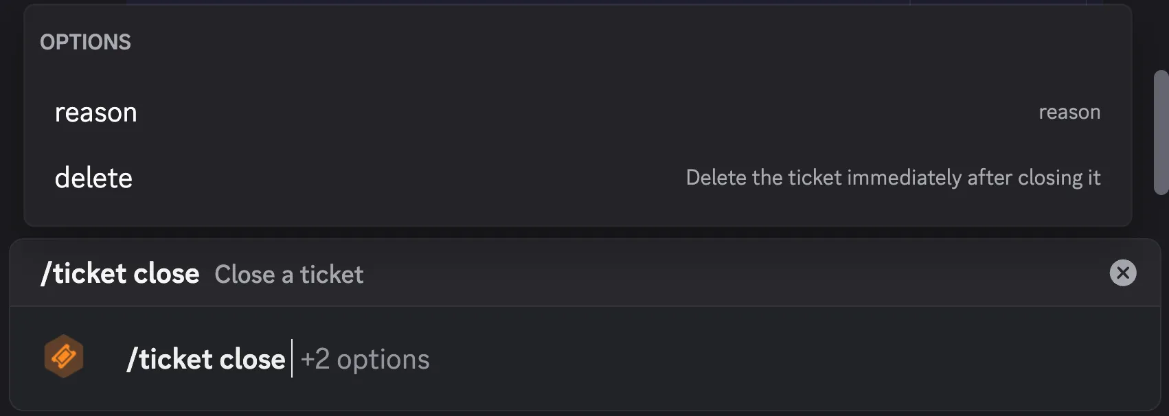 Ticket Close English