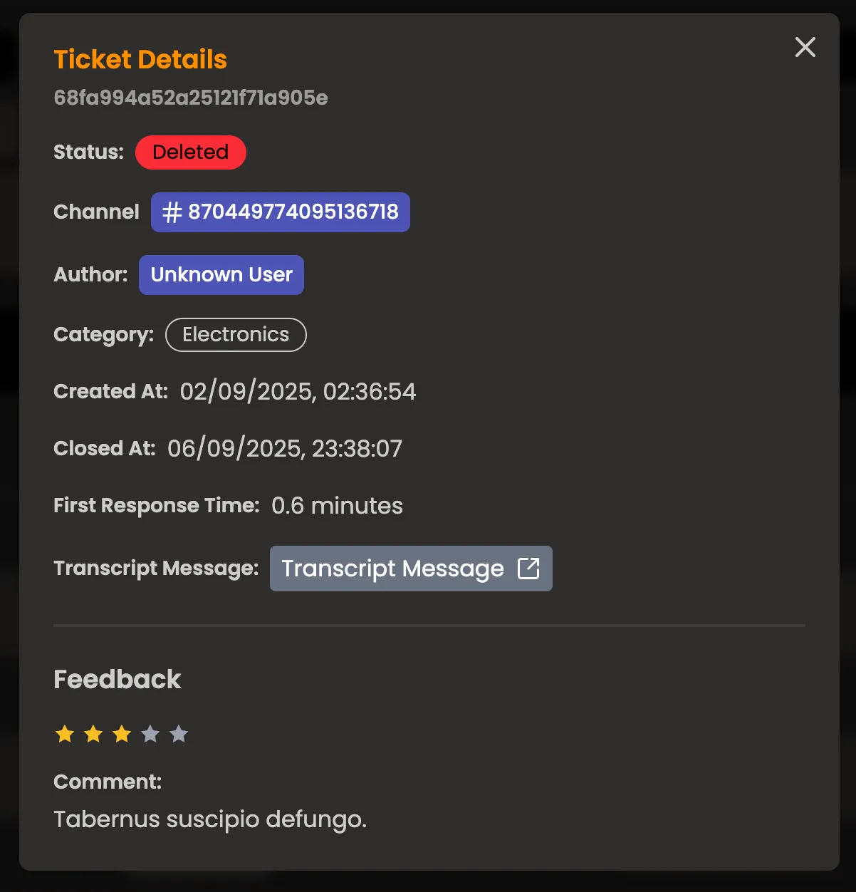 Tickets Page Screenshot